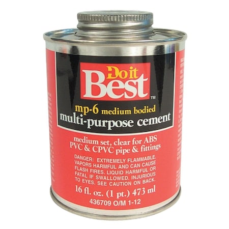 All-Source 16 Oz. Medium Bodied Clear Multi Purpose Solvent Cement 018024